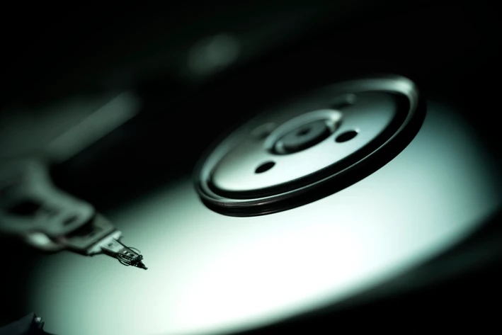 Internal view of a hard drive