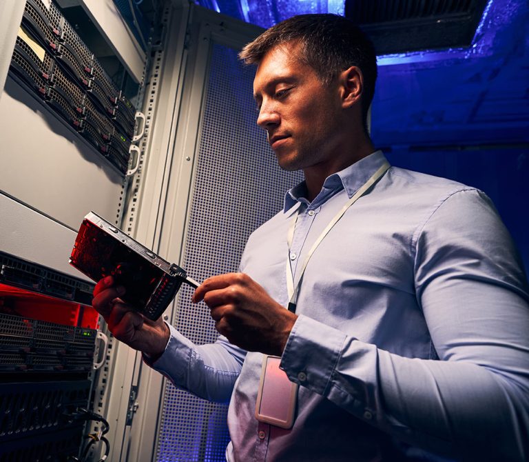Tech engineer doing his job