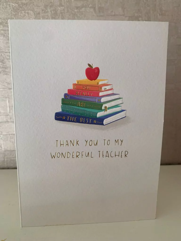 Thank you card received from student